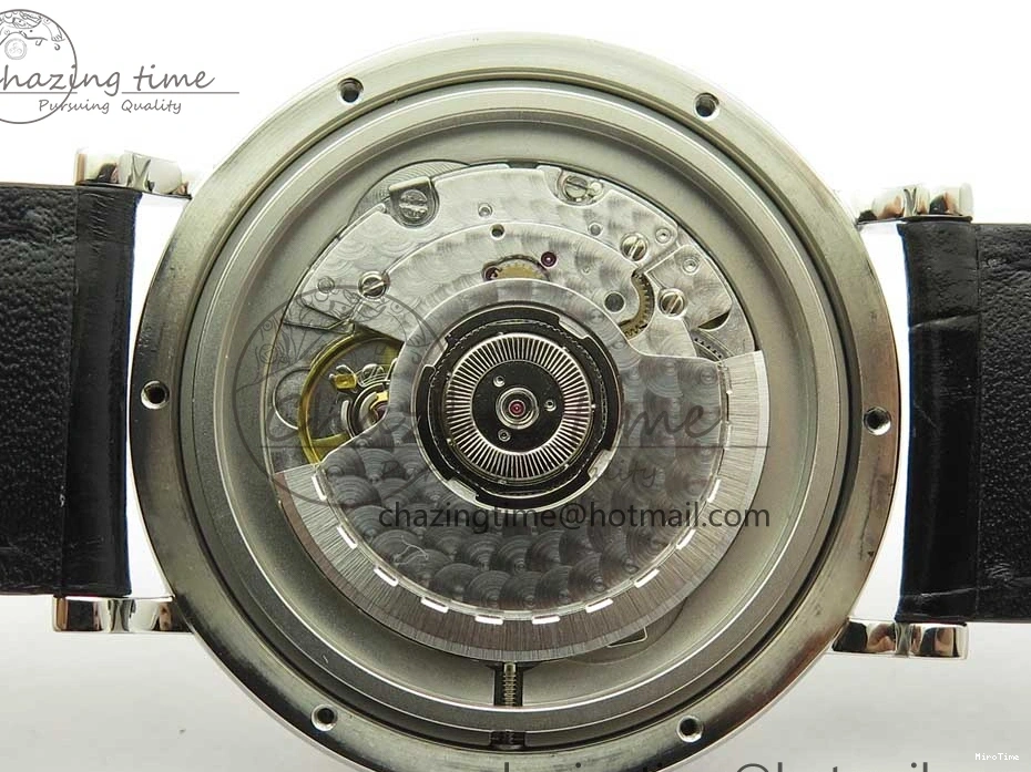 MIROTIME 0419 Portofino Automatic SS FKF 1:1 Best Edition White Dial SS Markers on Black Leather Strap A QuickDry 7138